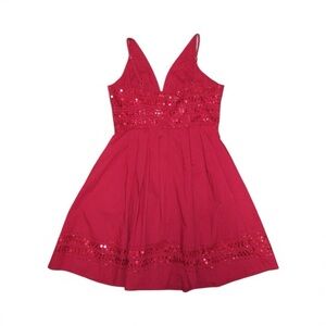 Red Sequined Mini Dress